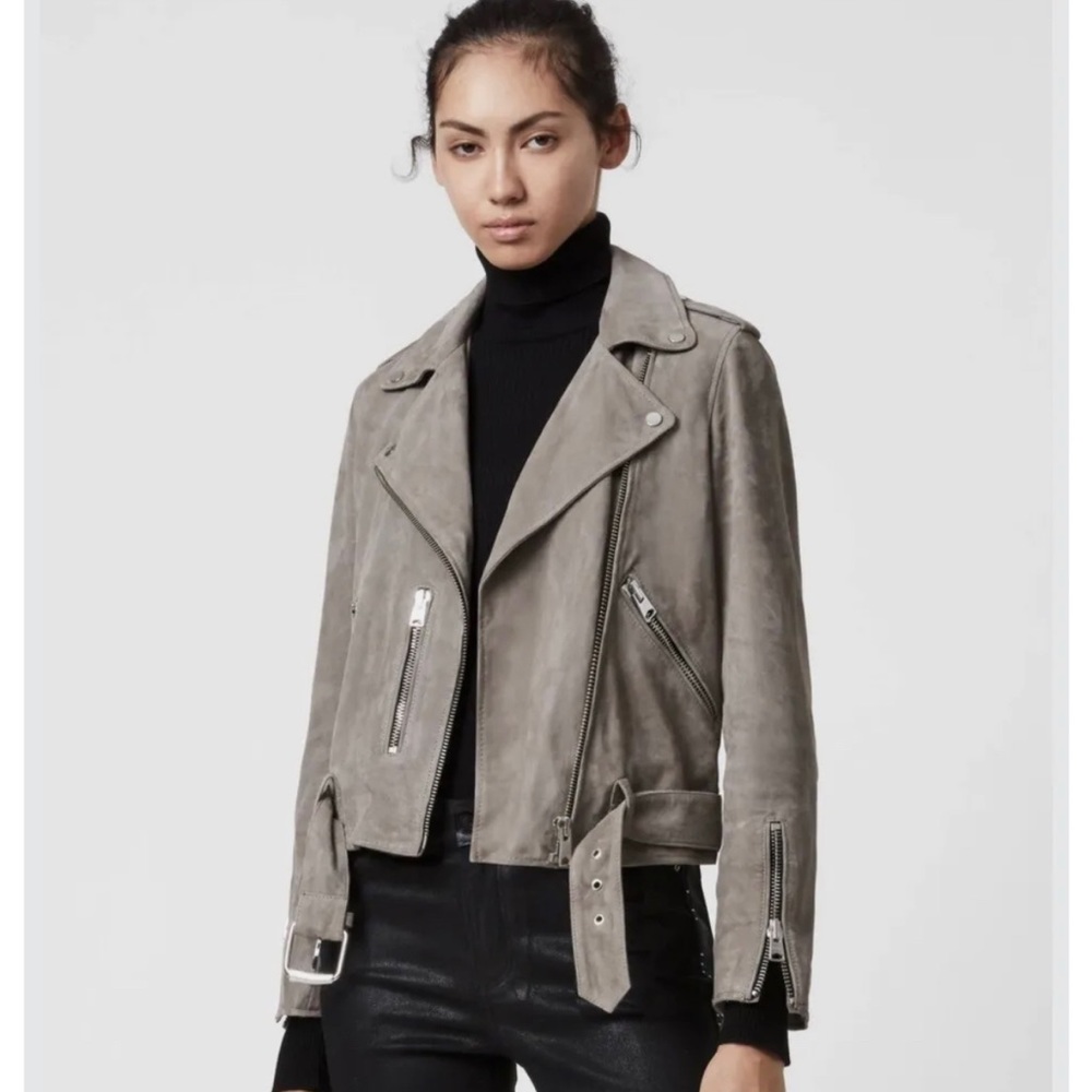 All Saints Suede Balfern Biker Jacket
